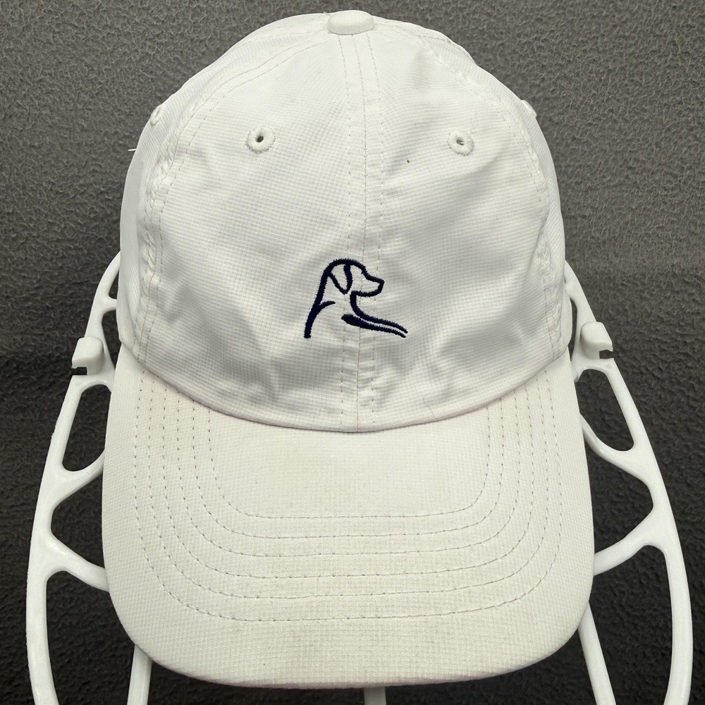 Rhoback Hat Cap Strap Back White Dog Logo Mens One Size Lightweight Golf Outdoor